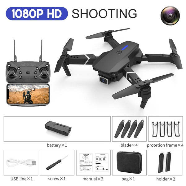 Drone E525 com câmera grande angular HD 1080P